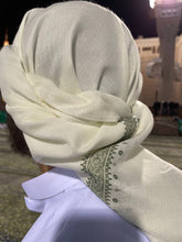 Yemeni cream green scarf